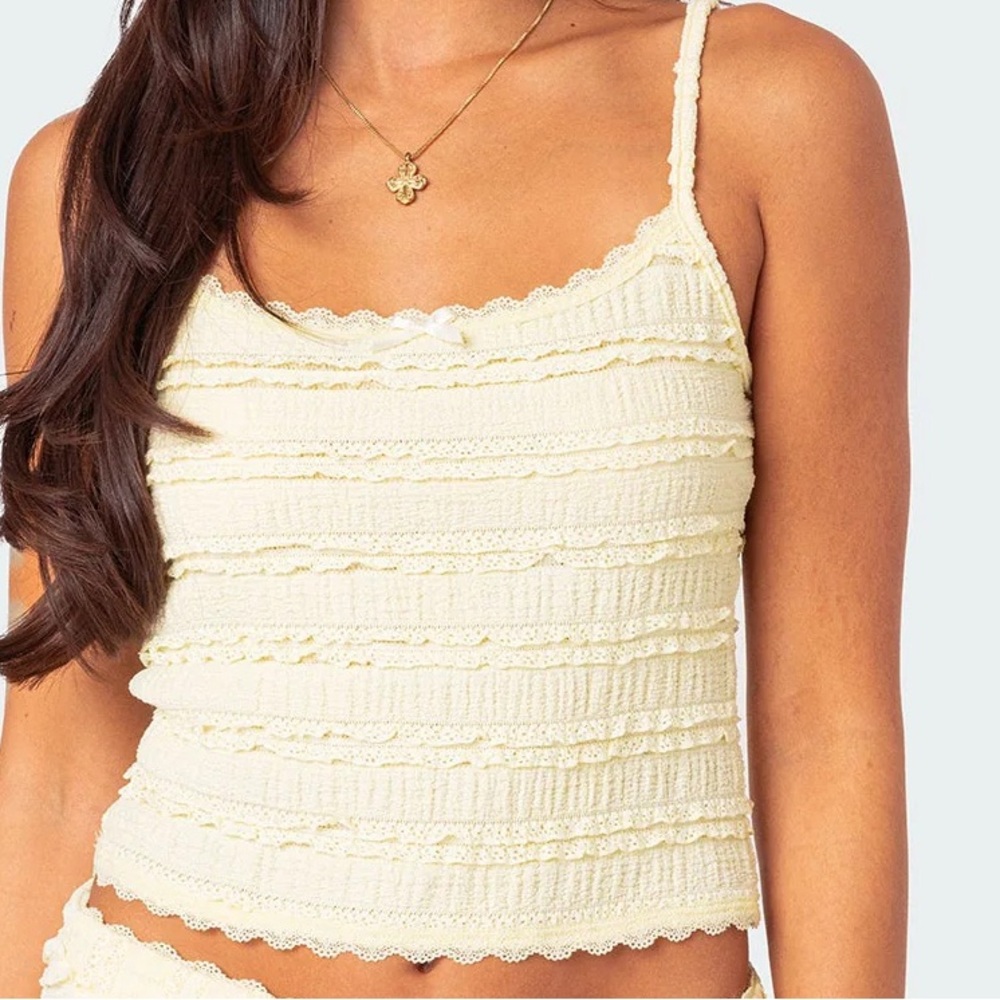 Yellow Ruffle Edikted Tank